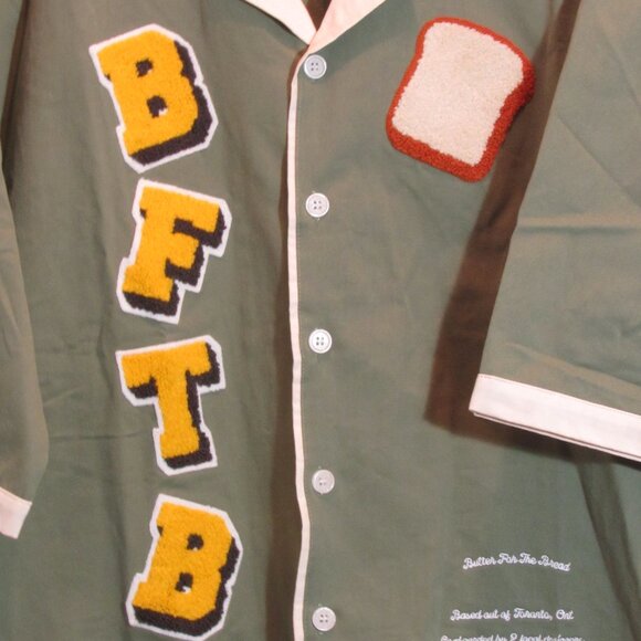 Butter For The Bread Camp Shirt Olive Green Streetwear Hip-Hop Fashion RARE! - Picture 4 of 10